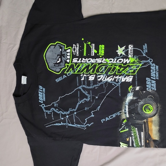HOONIGAN BJ Baldwin Racing Shirt Size Medium Cabo to Loreto Front Back Big Tee - Picture 3 of 10